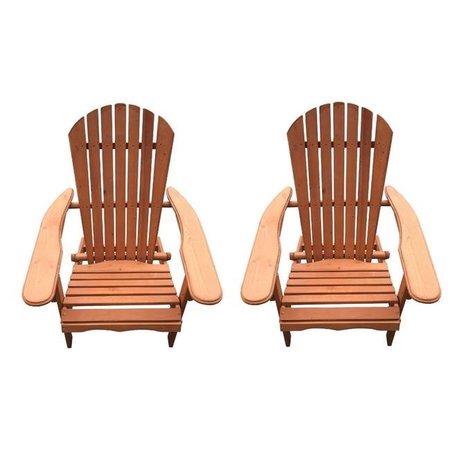 W UNLIMITED W Unlimited SW1912WNSET2 Oceanic Adirondack Chair; Walnut - Set of 2 SW1912WNSET2